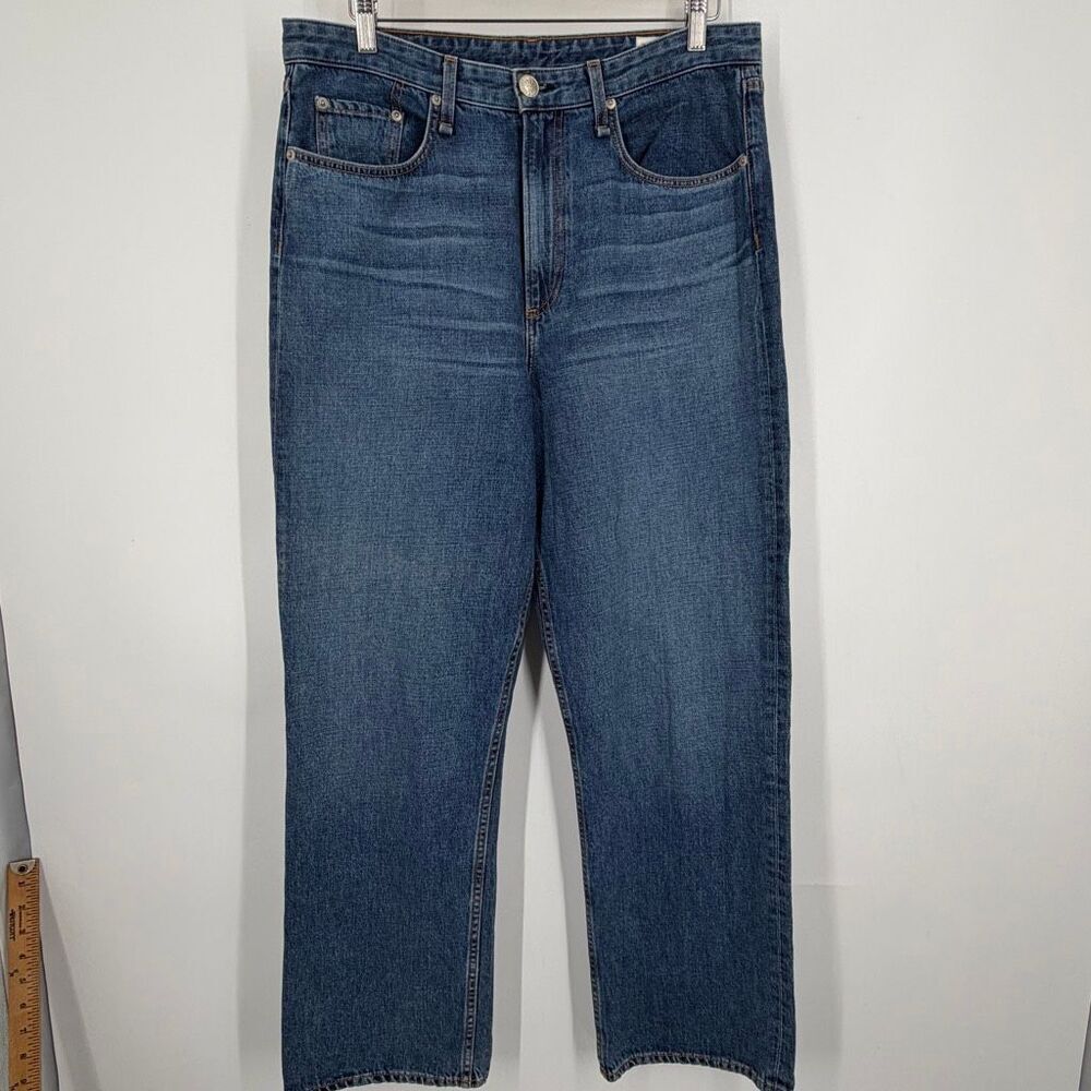 Rag & Bone Baywater Ruth Super High Rise Cotton Denim Straight Jeans Size 32